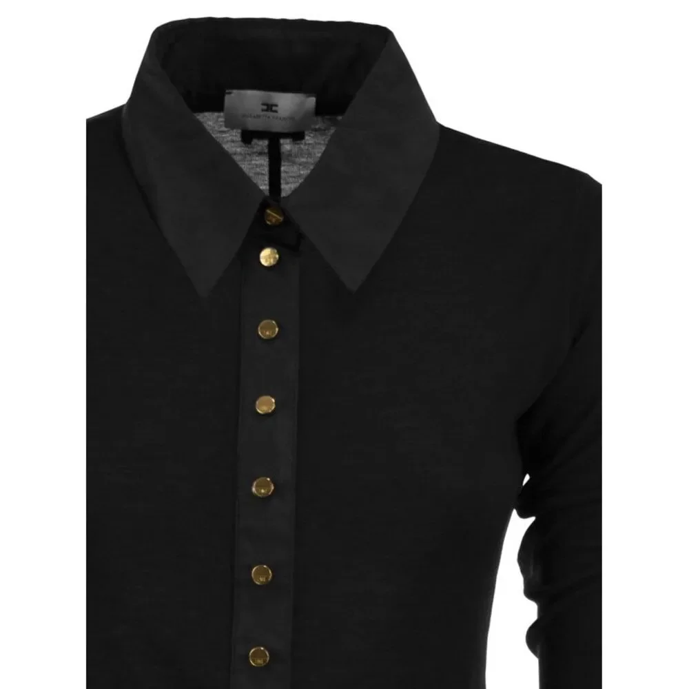 Elisabetta Franchi Women Long-Sleeved Polo Shirt With Logo Buttons